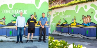 FOTO/VIDEO Škartoc i boca na muralu u Vukovarskoj