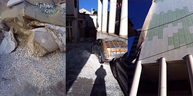 Split: Pala fasada u Slavićevoj i oštetila automobile