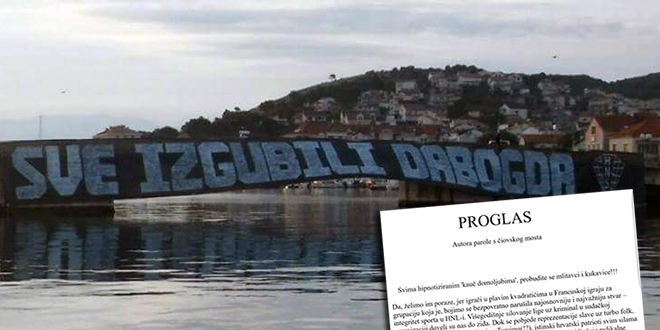 Pročitajte proglas autora parole s čiovskog mosta!