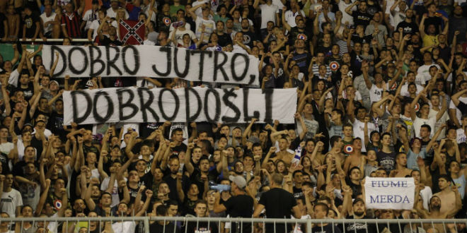 Torcida još jednom zaželjela dobrodošlicu Riječanima...