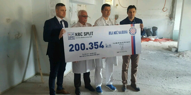 Hajdukova delegacija predala ček KBC-u Split za obnovu Odjela neurokirurgije