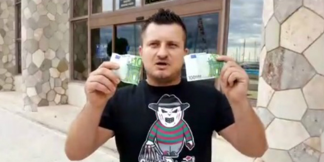 VIDEO Robert Pilipović napravio performans u Banovini: 'Pogledajte što čovjek treba učiniti da bi dobio jedan papir, ponio sam i eure!'