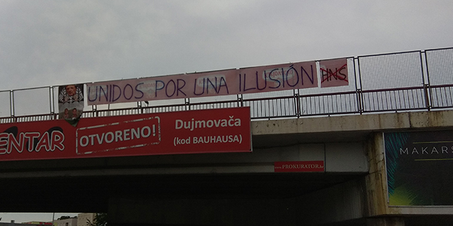 Nova poruka na mostu na ulazu u Split uoči susreta s Argentinom