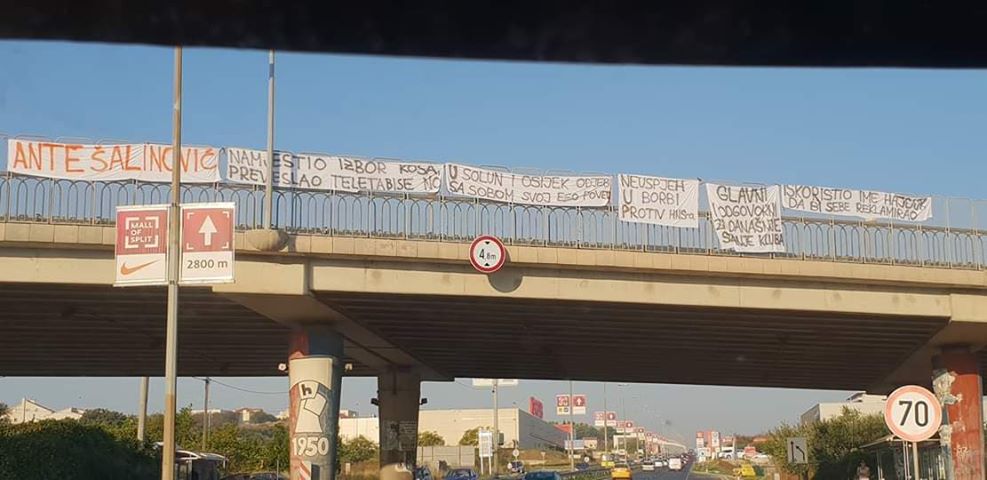 HAJDUČKI IZBORI: Na Barutani postavljeni transparenti protiv Ante Šalinovića