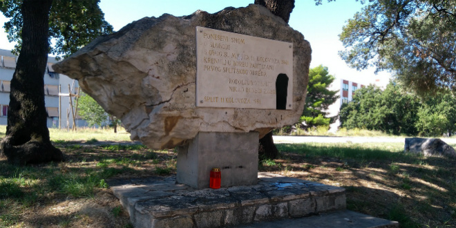 TRADICIJA SE NASTAVLJA Ponovno oštećen spomenik Prvom splitskom partizanskom odredu na Plokitama