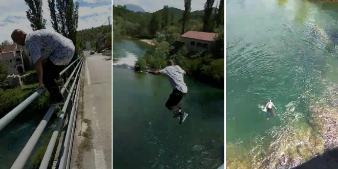VIDEO Skočio u rijeku s mosta u Blatu na Cetini