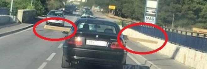 Kako osobnim automobilom prebaciti dva i pol metra drvene grede, bez dodatne opreme