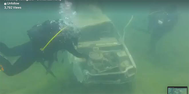 VJEŽBA NA PERUĆI Ronioci JVP Split izvukli Renault koji je upao u jezero