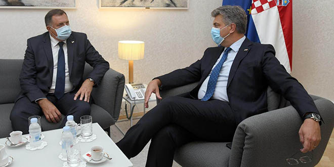 Plenković i Dodik o gospodarskoj suradnji i potpori Hrvatske europskom putu BiH