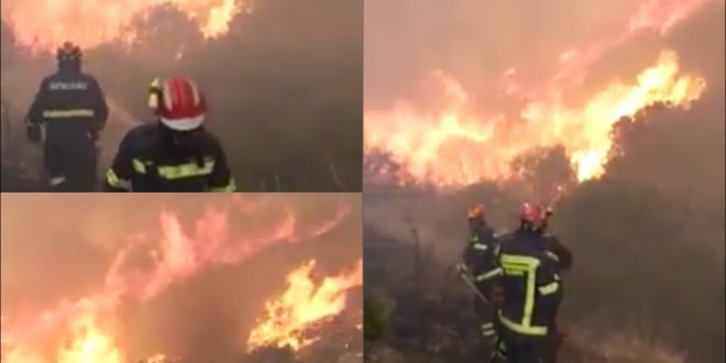 FOTO/VIDEO: UDAR GROMA Buknuo požar iznad trogirske zaobilaznice; Kanaderi uspjeli obuzdati vatru nošenu vjetrom