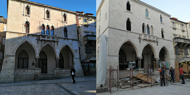 FOTOGRAFIJE SNIMLJENE PRIJE I POSLIJE RADOVA Pogledajte promjenu Stare gradske vijećnice nakon obnove pročelja!