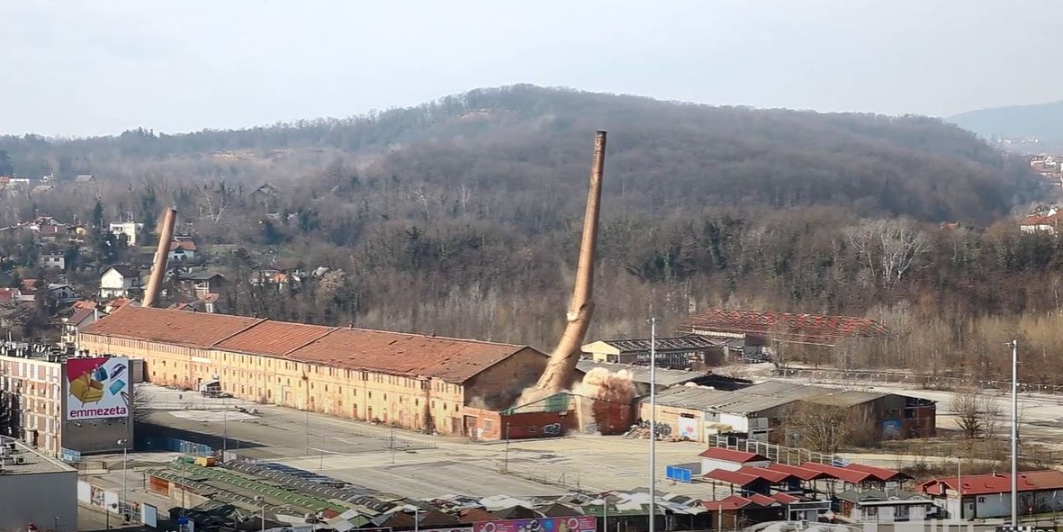 VIDEO Uklonjeni su dimnjaci stare ciglane na Črnomercu