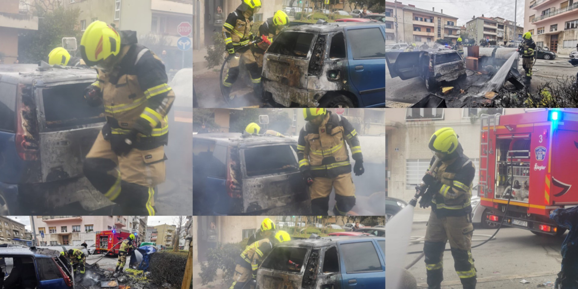 FOTO/VIDEO Golemi požar buknuo u Spinutu, čula se i eksplozija, izgorio Punto