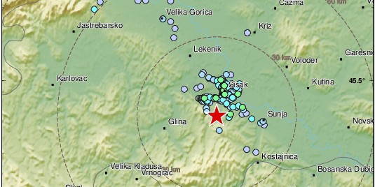 PETRINJA Zabilježen novi potres jačine 3.5 po Richteru