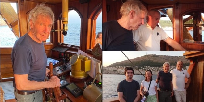 FOTOGALERIJA Harrison Ford uživa u Dubrovniku za kormilom starog broda