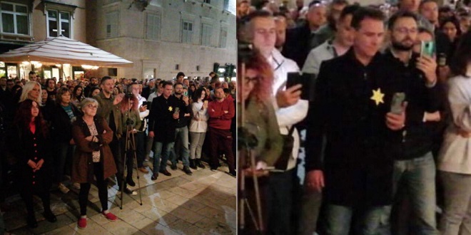 DAVIDOVA ZVIJEZDA: I na splitskom prosvjedu simbol progona Židova