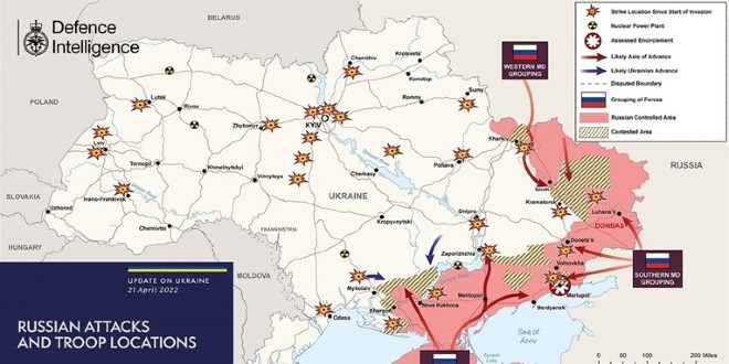 Objavljena najnovija britanska ratna karta Ukrajine