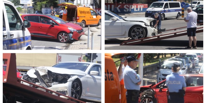 FOTO/VIDEO: TEŠKA PROMETNA U SPLITU Na raskrižju Hercegovačke i Solinske dogodio se sudar, interveniraju vatrogasci