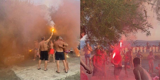 FOTO/VIDEO Totalno ludilo na plaži Firule, slavi se pobjeda Hajduka i Oluja
