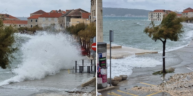 FOTO/VIDEO More poplavilo kaštelansku rivu
