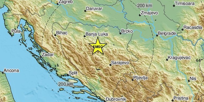 Novi potres u Bosni i Hercegovini: 'Fino zatreslo. Kratko, ali jako'