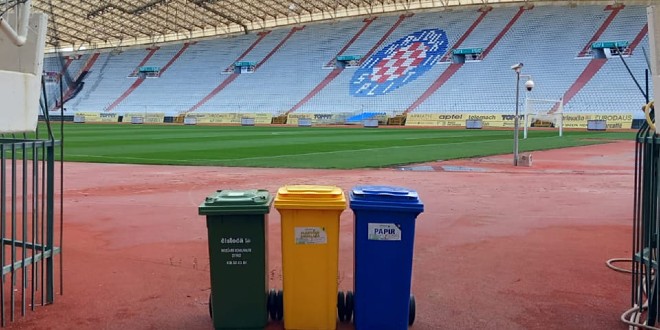 ČISTOĆA NA POLJUDU Spremnici za odvojeno prikupljanje otpada i na stadionu