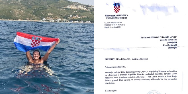MILANOVIĆ ODLUČIO Dina Levačić dobit će odlikovanje Hrvatske kakvo već nose brojna sportska imena poput Kukoča, Bilića i Bokšića