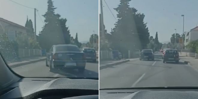 VIDEO Bahati vozač u Kaštelima pretječe kolonu koja je zaustavljena na semaforu