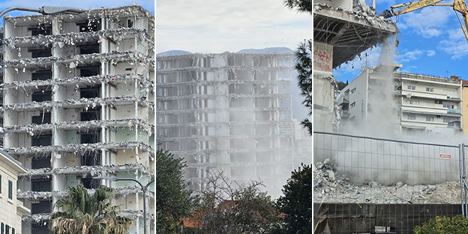 FOTOGALERIJA Nastavlja se rušenje hotela Marjan, trenutno izgleda stravično