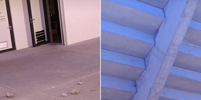 VIDEO Komadi betona otpadaju s novog stadiona u Osijeku