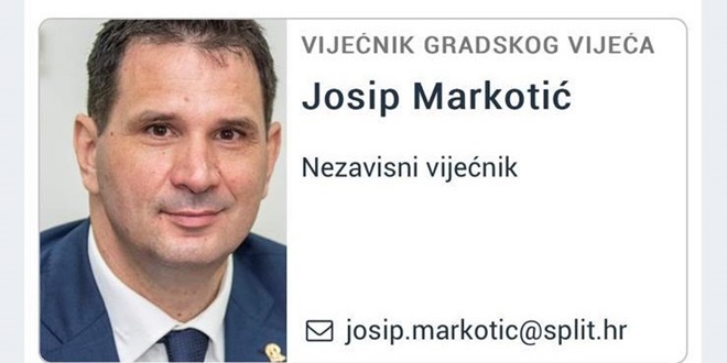 RASKOL U MOSTU: Josip Markotić u splitskom parlamentu djeluje kao nezavisni vijećnik