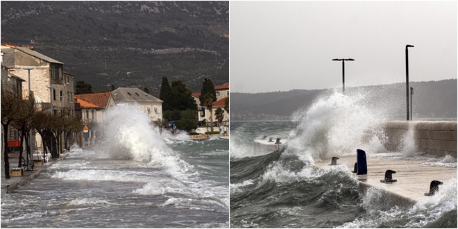 FOTOGALERIJA Olujno jugo okupalo rivu u Kaštelima