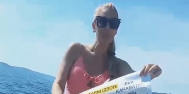 VIDEO Ava Karabatić sa splitske plaže pozvala na glasanje za nju i Pernara