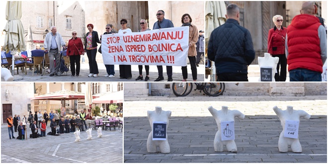 FOTO Okupljanje nasuprot molitelja u Trogiru: 'Događa se crni scenarij, iza kulisa traju pregovori muškaraca u odijelima'