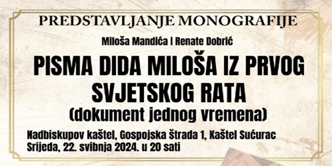 GK KAŠTELA Predstavljanje knjige 'Pisma dida Miloša iz Prvog svjetskog rata'
