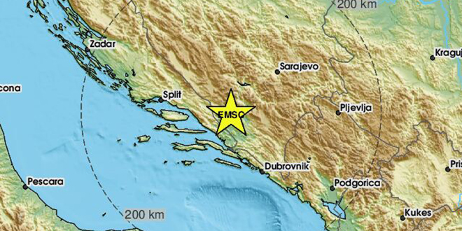 TRESE SE HERCEGOVINA Potres jačine 3.4 kod Širokog Brijega