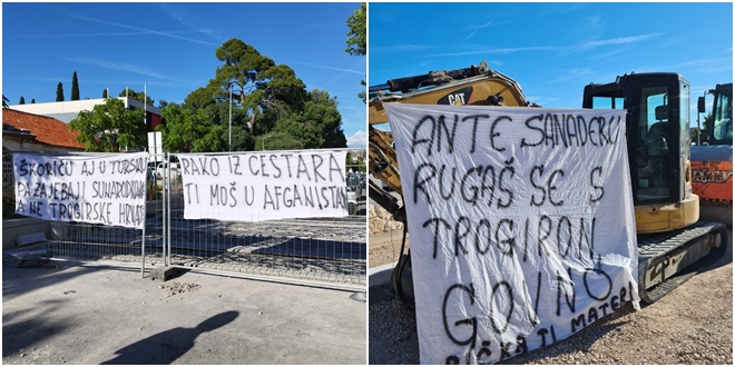Na gradilištu u Trogiru osvanule pogrdne poruke. Gradonačelnik Bilić: 'Nikako nismo za nasilje, ali je izražavanje nezadovoljstva legitimno'