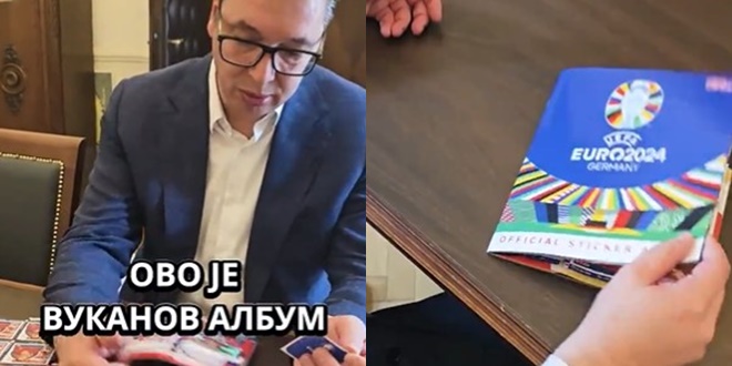 VIDEO Vučić lijepio sličice Europskog prvenstva, spomenuo i Hrvate