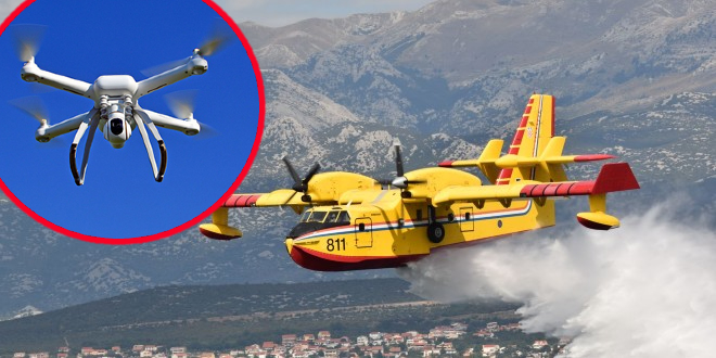 OPASNOST ZA KANADERE: Nedaleko od požarišta na Hvaru 18-godišnji mladić upravljao bespilotnom letjelicom