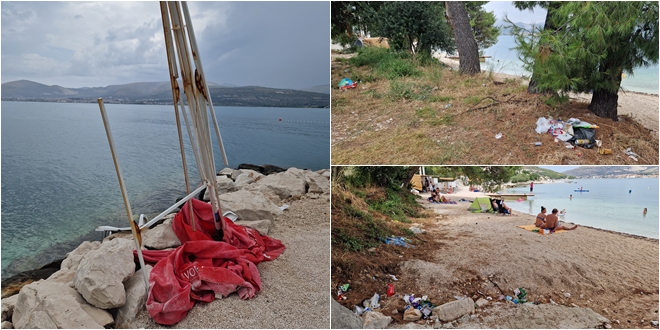 FOTO UBOD 'Na čiovskoj plaži nema kanti za smeće ni kontejnera'