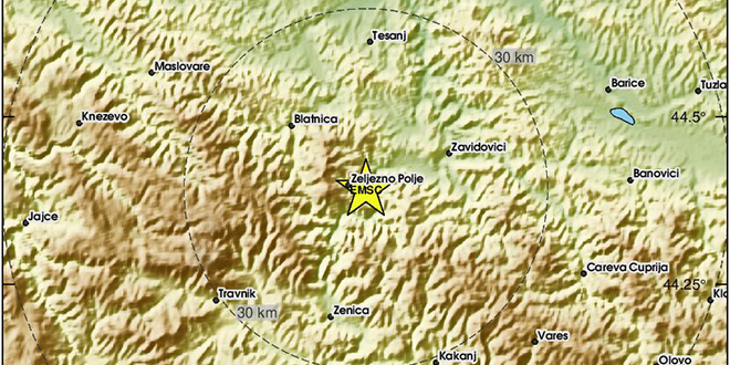 Potres magnitude 3.6 pogodio BiH