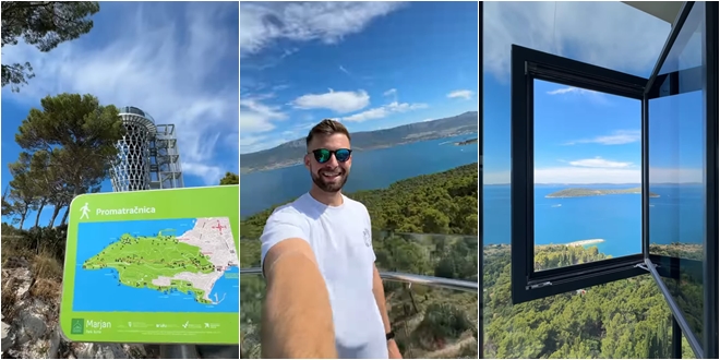 TIKTOKER NA MARJANSKOJ PROMATRAČNICI 'Pogled koji oduzima dah, vidi se pola Dalmacije'