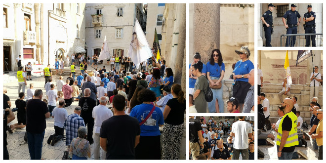 FOTO/VIDEO Muškarci i danas na koljenima molili na Peristilu. Pridružilo im se dosta žena