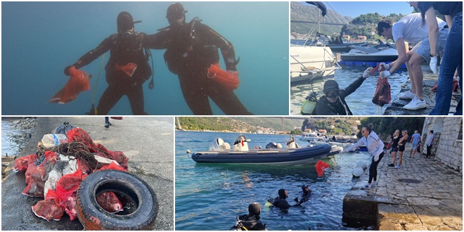 FOTO Studenti i ronioci udružili snage, iz mora izvađene stotine kilograma otpada