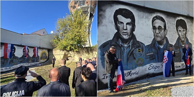 Otkriven mural trojici hrvatskih policajaca, sudionika obrane Vukovara u Domovinskom ratu