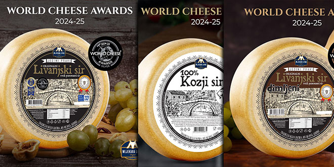  Veliki uspjeh Mljekare Livno na World Cheese Awards 2024.