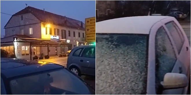 VIDEO Snijeg u Dalmatinskoj zagori!