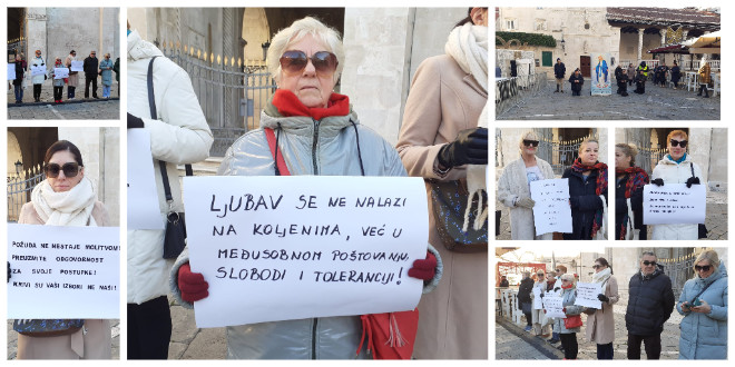 FOTO: U središtu Trogira molitelji i prosvjednici