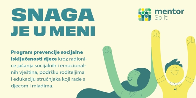 UDRUGA MENTOR Uskoro početak novog ciklusa radionica za osnovnoškolce u sklopu projekta 'Snaga je u meni'