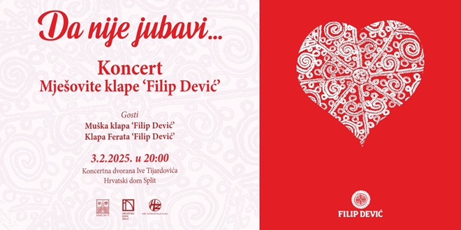 DA NIJE JUBAVI Romantični koncert klape 'Filip Dević' u Hrvatskom domu